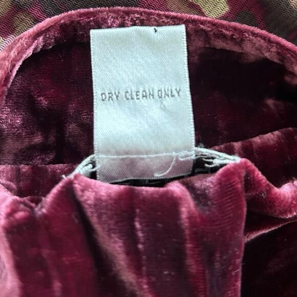 Chicos Women Long Sleeve Blazer Jacket Burgundy Holiday Fairy Goth Size Medium - Picture 6 of 8